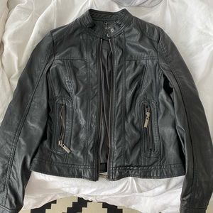 Black leather jacket
